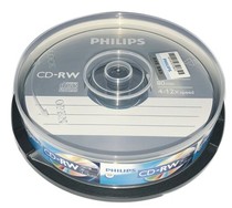  PHILIPS Philips CD-RW burn disc 10 pieces of barrel mounted disc