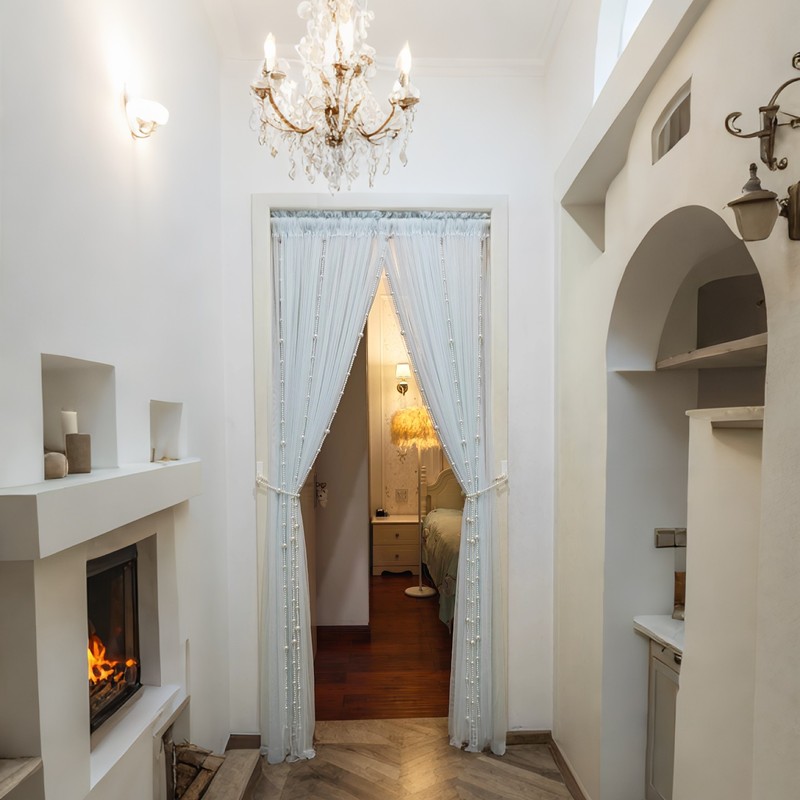 French-Style Pearl String Curtains, No-Drill Door Curtain, Solid Color, High-End, Light Luxury, Girly Partition Curtain French-Style Pearl String Curtains, No-Drill Door Curtain, Solid Color, High-End, Light Luxury, Girly Partition Curtain