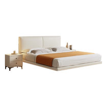 Fimax suspended bed head layer cowhide bed modern cream style simple small apartment double bed master bedroom 1 8m large bed