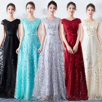 Evening dress prom gown Chorus dress girl long dress Student chorus performance dress chorus dress female long evening dress