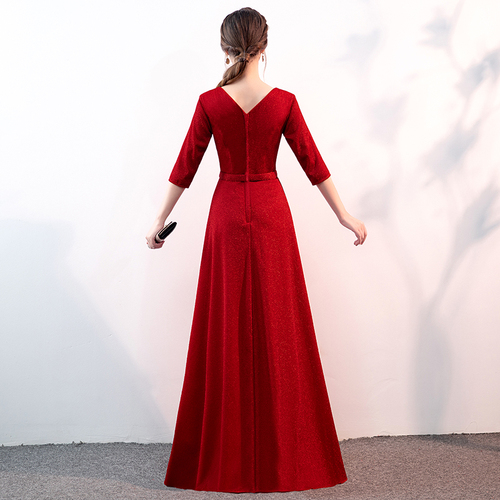 Evening dress prom gown Evening dress female chorus Costume Dress chorus performance costume annual meeting banquet host dress