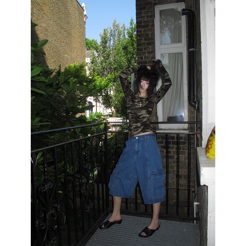 Yayee Online嘉仪【法工蓝牛】Workwear Denim Shorts