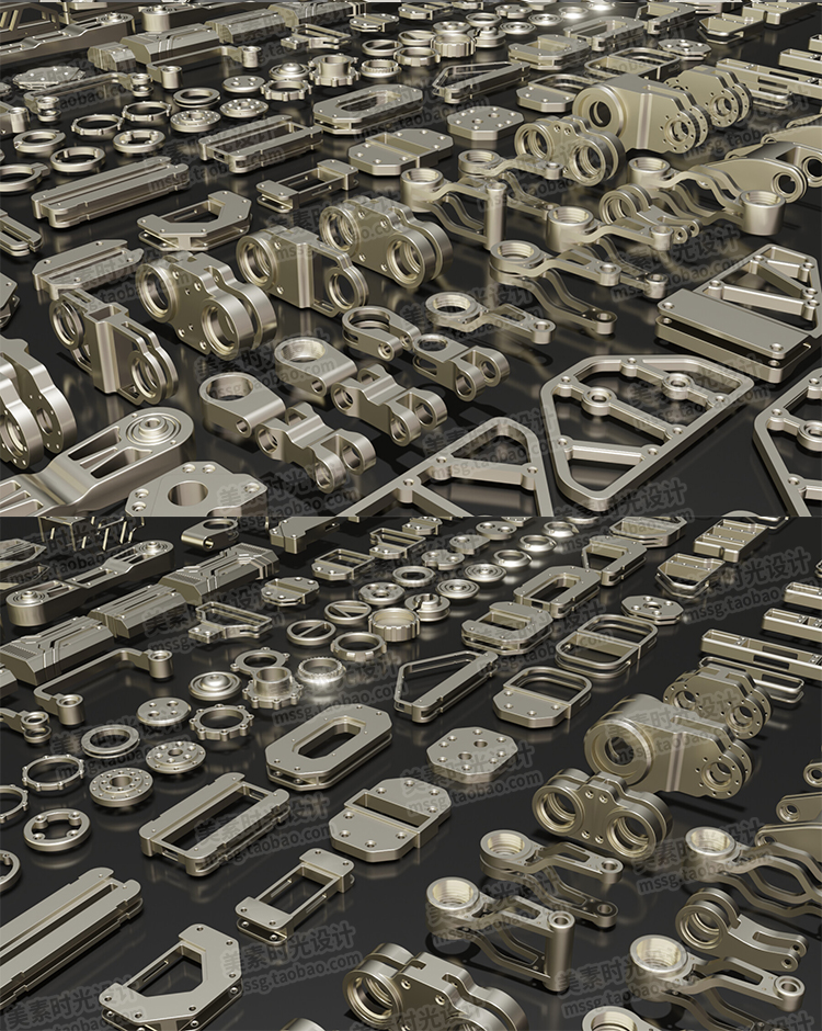 图片[4]-C4D科幻硬表面机械零件组件blender模型3dsmax素材fbx obj无材质-cg男孩