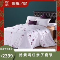 (Colorful purple parent-child 3 Pack) 2 3 4kg child quilt 1 bed 100% natural wild silk quilt