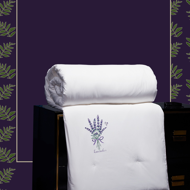 (Lavender Silk Quilt) Pale Elegant And Fragrant Sleep Aids Sleep 100% Spring Double Palace Mulberry Silk Spring Autumn Quilt by Winter