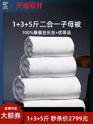 (Live second kill 1 3 5kg 3 pieces) silk quilt 100 mulberry silk mother quilt two in one spring and autumn winter quilt