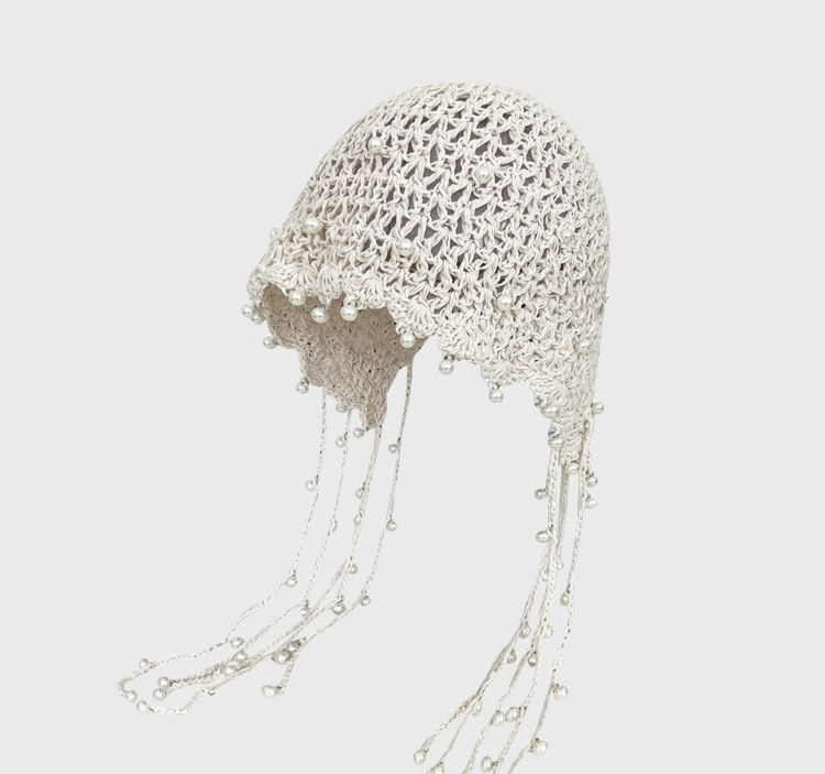 Japanische Retro handgemachte gestrickte Blumenpullover Hüte für Frauen Frühling Sommer dünne hohle atmungsaktive vielseitige Mützen Kappe – Detail 12