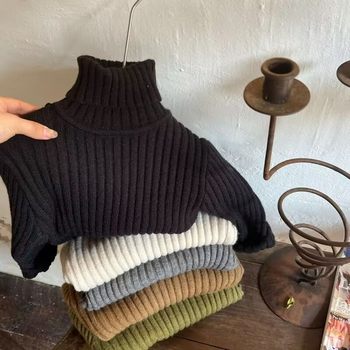 Boys and girls turtleneck sweater 2025 autumn and winter base shirt