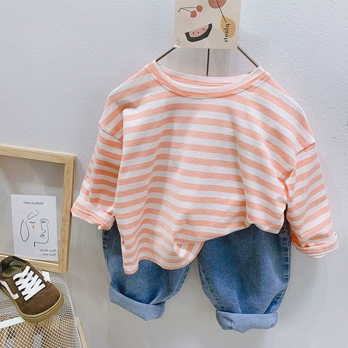 Детский осенний хлопковый лонгслив, в западном стиле