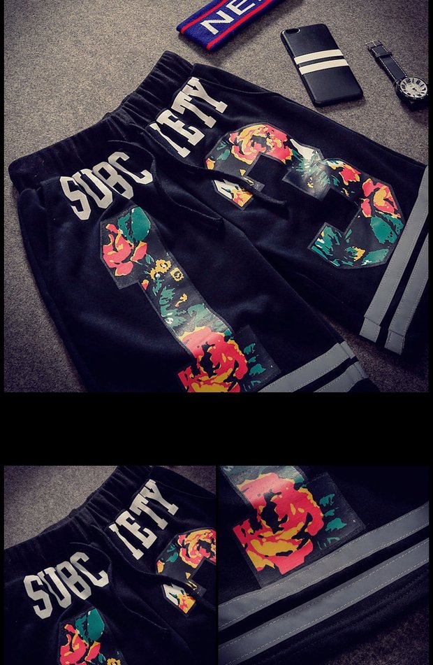 Quần thể thao nam Hip Hop Xu hướng quần cá tính Quần short Hàn Quốc Set Running Running Quần bó sát Fake Hai mảnh xà cạp nam quần áo thể thao nam