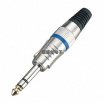 Dual track blue ring large three-core stereo plug trs 6 35mm stereo welding wire plug