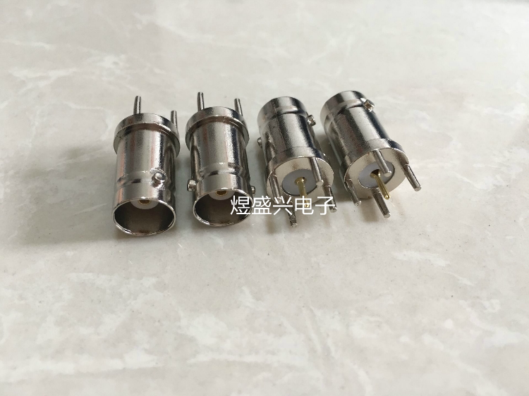 4-pin BNC socket Q9 head 180 degree vertical PCB four-pin BNC female pure brazed plate type BNC-KE