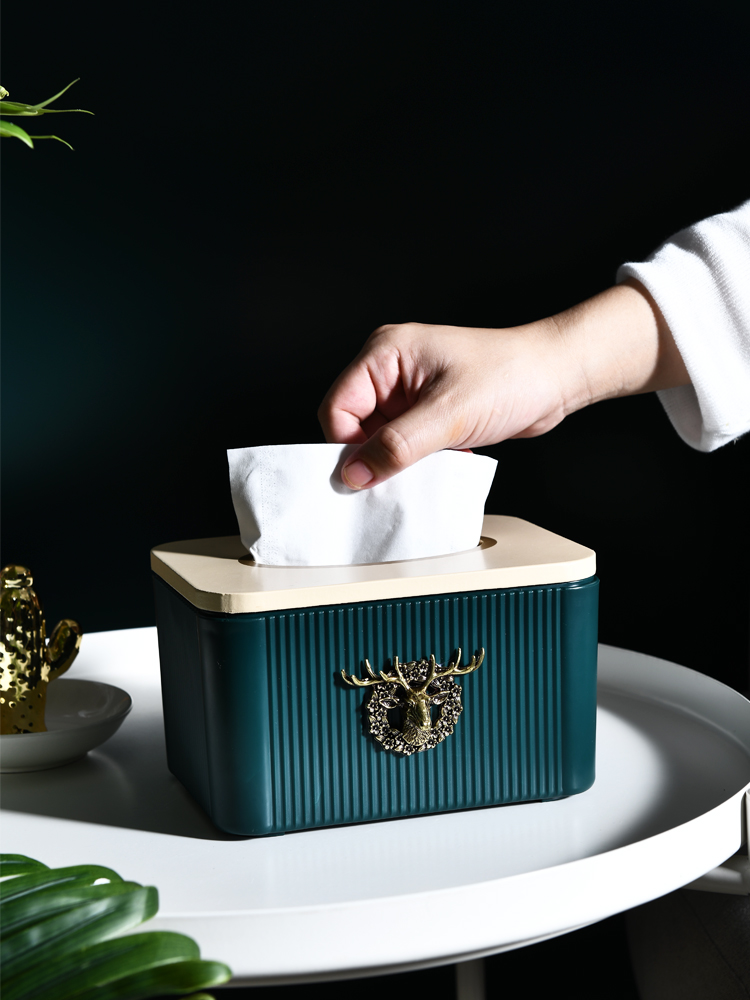 Napkin box Nordic light luxury high-end fashion simple living room household coffee table storage box Household napkin toilet paper box