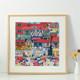 Simple Flat Solid Wood Frame Dream Town 1000 Pieces 58.4X58.4Cm Special Photo Frame