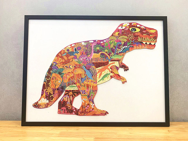 Simple solid wood puzzle frame children's puzzle 280-piece dinosaur 150-piece elephant special-shaped puzzle special photo frame
