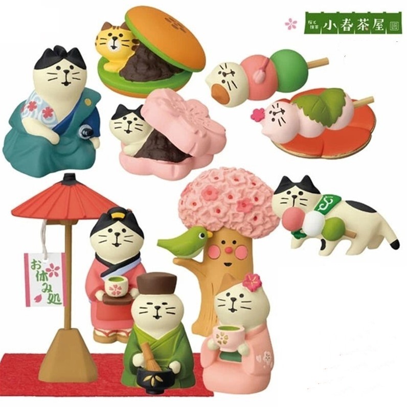 Japanese-Style Cat-Themed Small Tea House Zakka Cherry Blossom Matcha ins Trendy Toy Figurine DIY Small Ornament Japanese-Style Cat-Themed Small Tea House Zakka Cherry Blossom Matcha ins Trendy Toy Figurine DIY Small Ornament