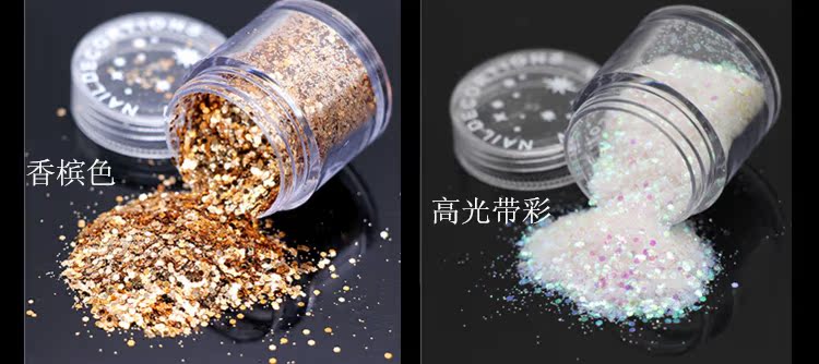 Long lanh hiệu suất sân khấu móng tay trang điểm tươi sáng phấn mắt phấn cao bóng bột sequin laser trị liệu bột móng bảng mắt tarte
