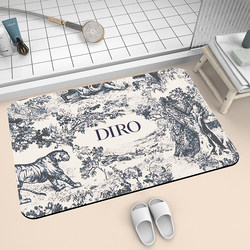 Luxury Diatomaceous Earth Absorbent Mat for Bathroom, Quick-Drying Foot Mat, Non-Slip Mat for Toilet Entrance, Washroom