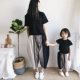 Mẹ và con gái Mẹ và con 2019 hè nam nữ quần áo ba màu khâu rộng quần harem cỡ lớn cá tính cha mẹ-con - Trang phục dành cho cha mẹ và con đồ cặp gia đình