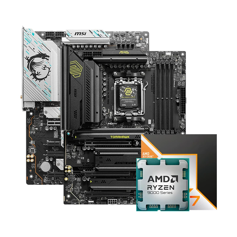 Материнская плата AMD, набор, процессор AMD Ryzen R7 9800x, x3, 3D, D9850×3, 850m, x870