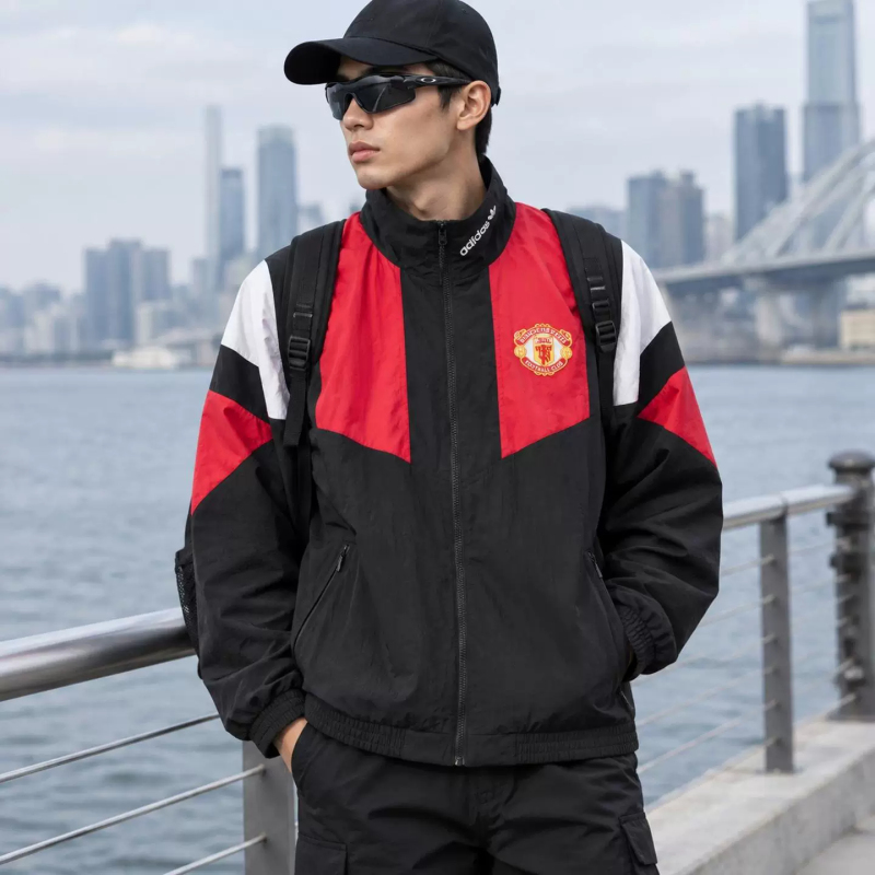 Adidas Adidas Genuine Men's Autumn New Woven Stand-Up Collar Sports Loose Jacket Kh4827