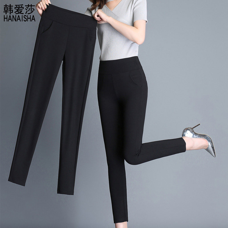 Leggings for women in summer thin outside wearing spring and autumn high-waisted size mom cropped tight stretch ladies small leg pants