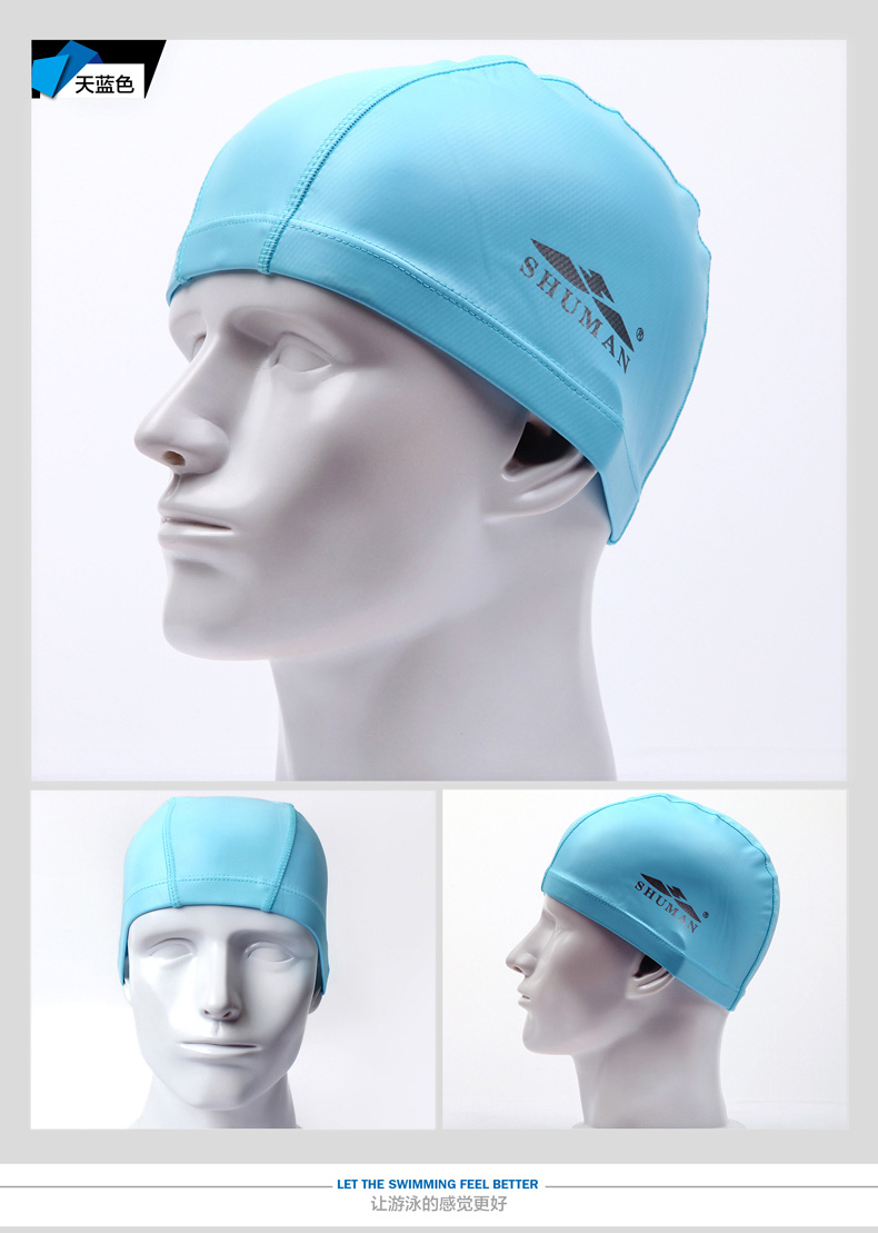 Shu Man PU mẫu mũ bơi unisex không thấm nước tai thoáng khí không thoải mái đầu thiết bị bơi mũ mũ bơi cho nữ tóc dài
