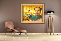Framed painting like Chairman Maos horizontal version of Qinyuan Spring poetry series canvas portrait living room decoration painting great man hanging painting