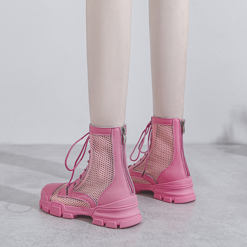 Martin boots in the summer of a new British wind and thick soles hollow spring and summer boots in 2021