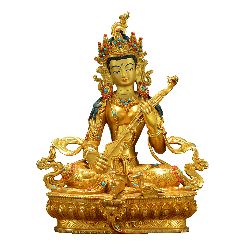 歐斯特《妙音天女銅像擺件》尼泊爾手工藝品銅鎏金釋迦族雕像銅器