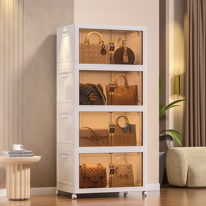 Bag Storage Cabinet, No Installation Required, Transparent Box, Dustproof, Luxury Leather Bag and Handbag Storage and Display Cabinet, a Must-Have Bag Storage Cabinet, No Installation Required, Transparent Box, Dustproof, Luxury Leather Bag and Handbag Storage and Display Cabinet, a Must-Have