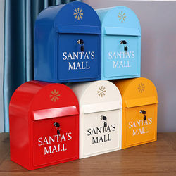 British Style Retro Iron Art Mailbox Wall-hanging Letter Box Envelope Box Heart Suggestion Box Voting Mailbox Wall Decoration