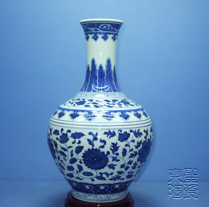 Imitation Dry Lung Green Flowers Convivial Decoration Pendulum hand painted Tangle Branches Lotus Flower porcelain Jingdezhen Ceramic Imitation Antique Vase