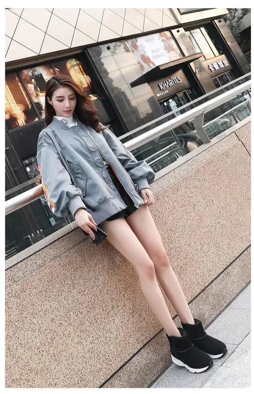 Giày tuyết nữ ống ngắn 2018 mùa đông mới cộng với nhung dày, giày cotton ấm áp thể thao nữ chống trượt đế dày