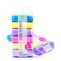 His library 6 rolls color thick disposable medium and large garbage bag household breakpoint plastic bag Q