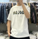 2024 summer men's color block letter graffiti embroidery round neck short-sleeved T-shirt Korean version youth versatile slim half-sleeved trendy t-shirt