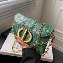 Korean crocodile pattern bag womens 2022 new trendy high-end niche messenger bag light luxury all-match chain small square bag