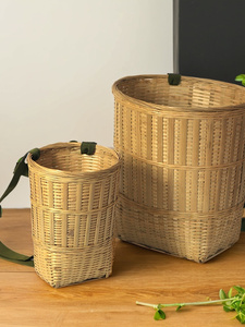 Bamboo Woven Baskets, Household Bamboo Baskets, Double-Shoulder Bamboo Baskets, Large Storage Baskets, Fish Baskets, Bam