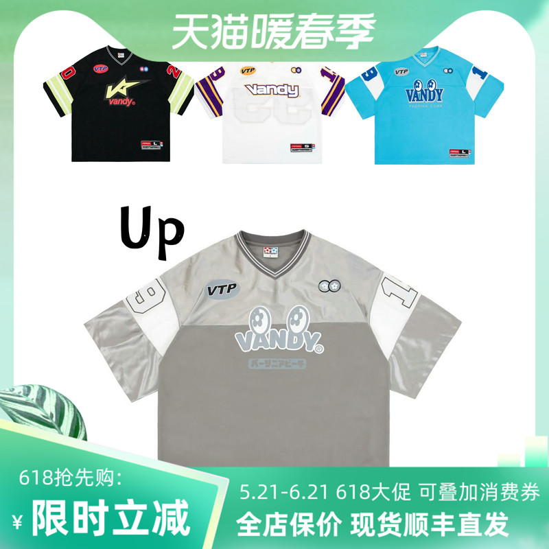 [In-Stock in China] Vandy the Pink New Jeans Collaboration Embroidered Short-Sleeve Jersey T-Shirt