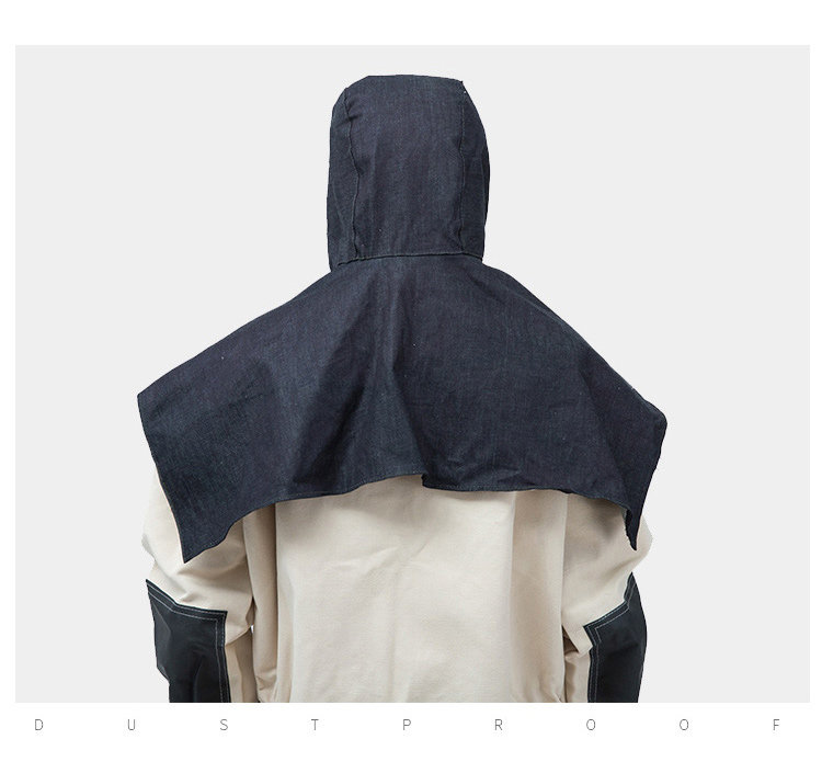 Защитные приспособления для головы 劳保牛仔风帽工地防尘帽搬运干活带披肩工作带眼镜透气打磨男女士