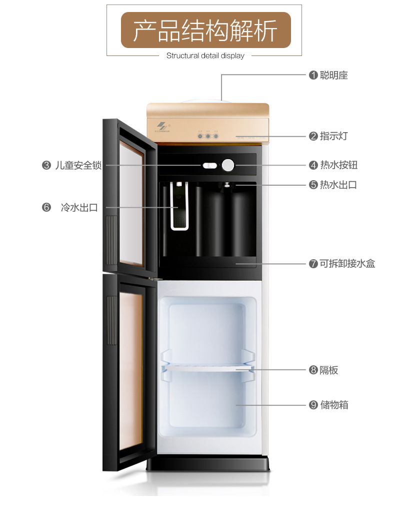 cây nước nóng lạnh kangaroo kg3331 Shenhua uống đài phun nước thẳng đứng mini và nóng lạnh băng văn phòng ấm áp tiết kiệm năng lượng đặc biệt máy nước lạnh máy lọc nước aqua