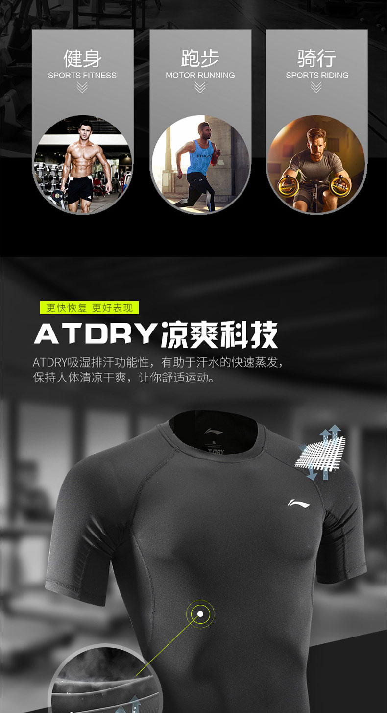 Áo thun nam Li Ning ngắn tay 2019 hè bớt đi vòng cổ Tứ Xuyên cỡ lớn cotton nửa tay thể thao bóng rổ ngọn - Áo phông thể thao áo thun tập gym nam