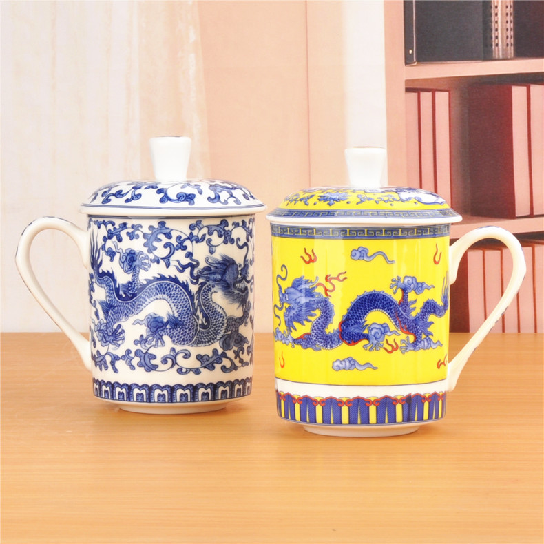 Jingdezhen ceramic cups ipads porcelain cup office cup boss cup with cover household single cup and cup tea cup