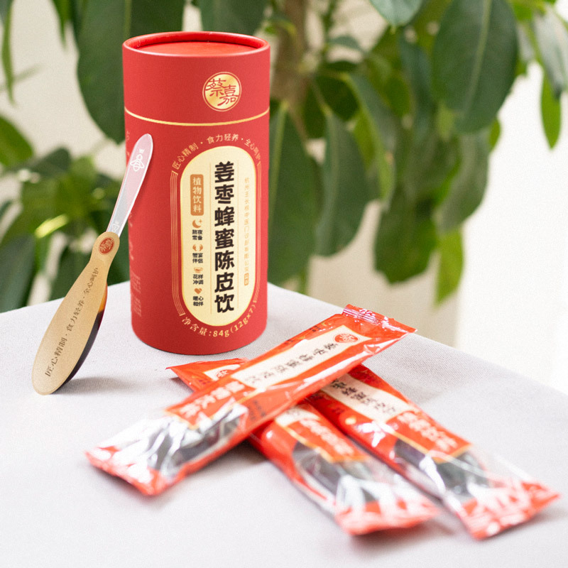 Shen Ye's Baby Ginger, Jujube, Honey, and Tangerine Peel Drink New Packaging 12g*7 Sticks/Can