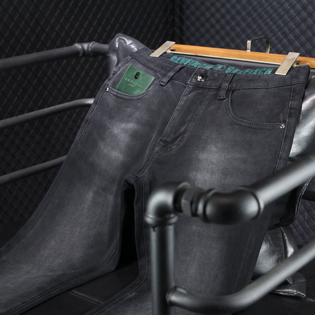 jeans ຜູ້ຊາຍຄົນອັບເດດ: ເອີຣົບແນວໂນ້ມດູໃບໄມ້ລົ່ນ elastic elastic ຊັກແບບງ່າຍດາຍແລະ versatile ສູງສິ້ນກະທັດຮັດ, ເຫມາະກັບ pants