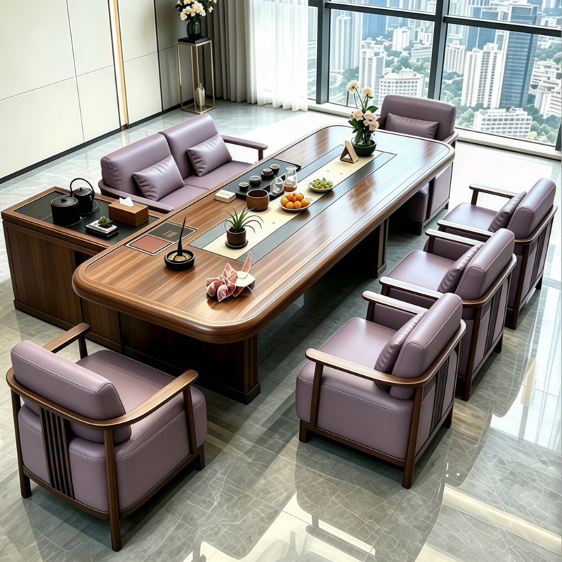 New Chinese-Style North American Black Walnut Tea Table and Chair Set, Solid Wood Home Large Tea Table, Living Room Office Coffee Table Furniture New Chinese-Style North American Black Walnut Tea Table and Chair Set, Solid Wood Home Large Tea Table, Living Room Office Coffee Table Furniture