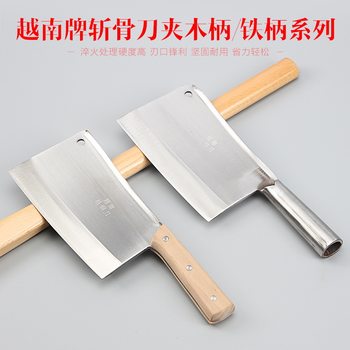 Vietnamese Thickened Bone-Cutting Knife with Hammer Pattern Forging, Stainless Steel Bone Chopping Knife for Home Use, Hotel Use, and Butchering