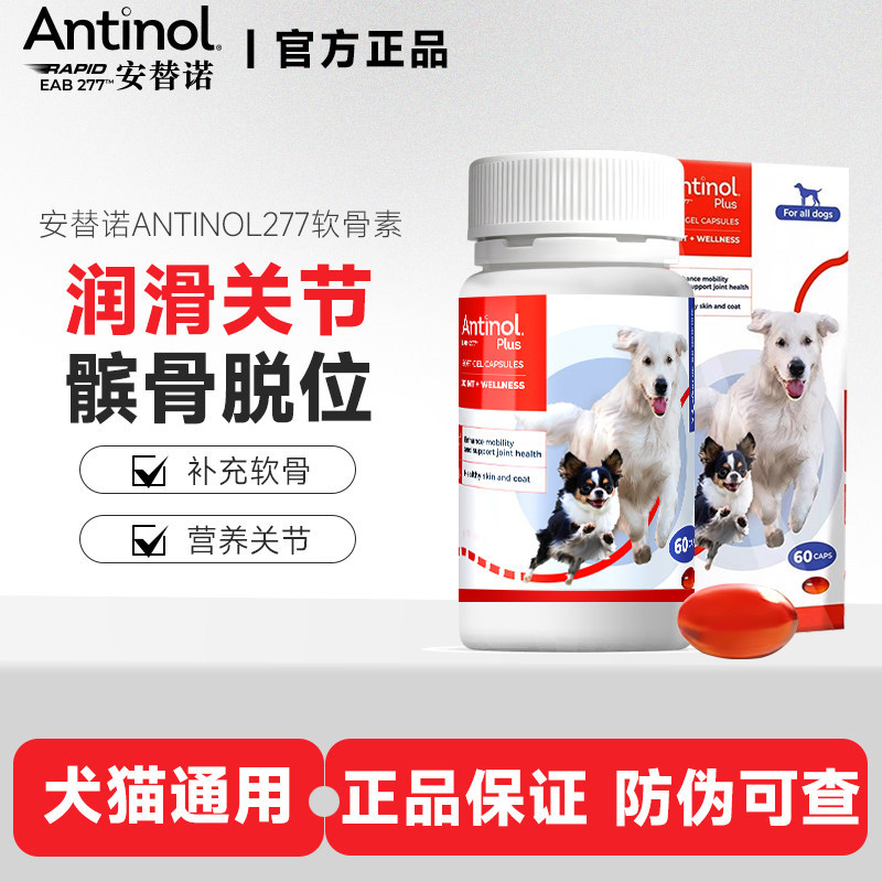 Antinol277 Chondroitin Capsules for Dogs and Cats Joint Health Pet Patellar Dislocation Bone Spurs Antinol