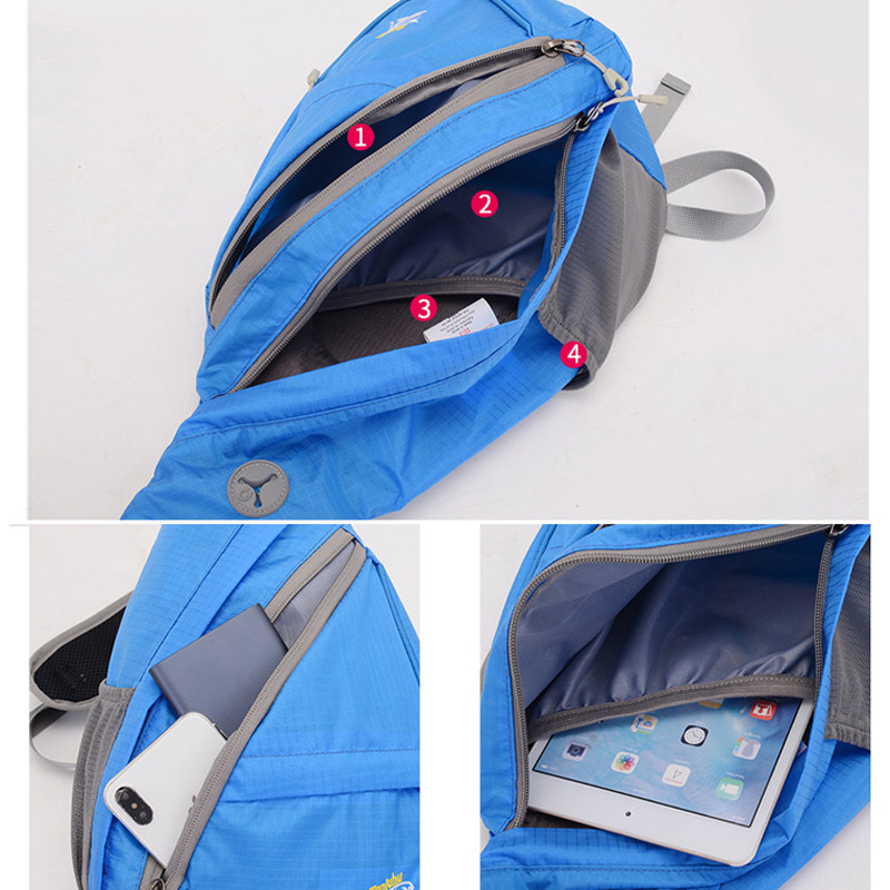 Outdoor Mountaineering Chest Bag, Lightweight Multi-Functional Shoulder Bag, Cross-Body Large-Capacity Backpack, Casual Sports Water Drop Student Bag