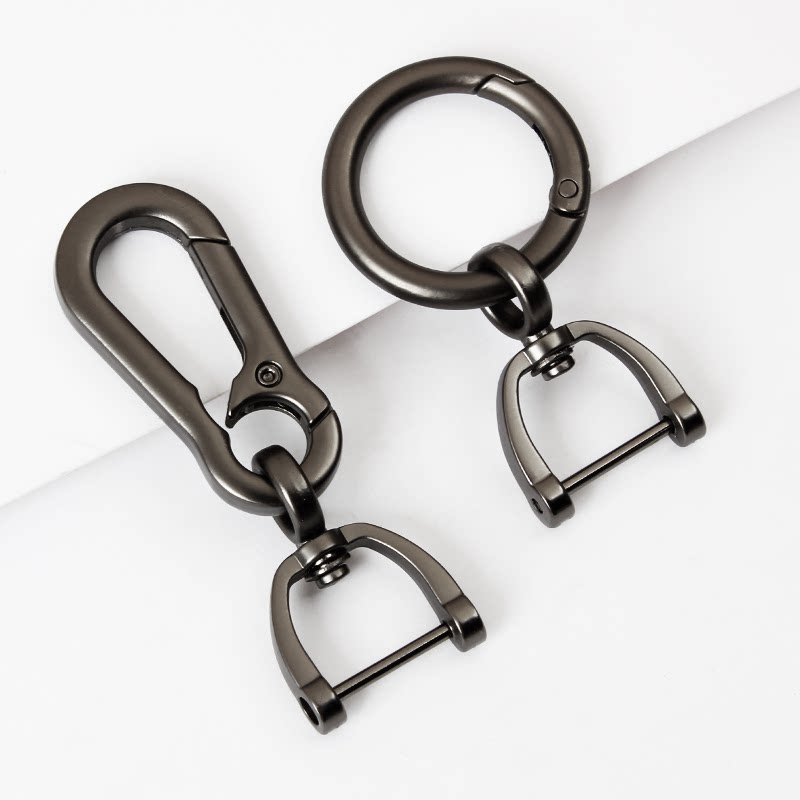 D-shaped metal keychain ring chain ring for car remote control men's waist hanging women's O-shaped key pendant 360°